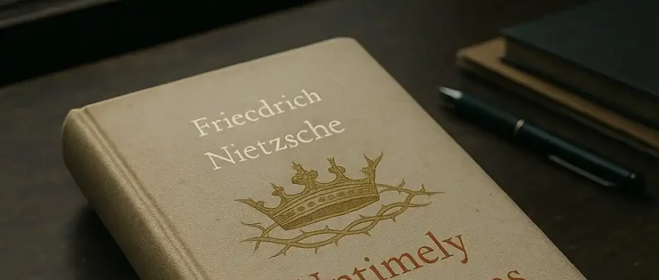 Untimely Meditations by Friedrich Nietzsche Book Review by Som Dutt from https://dionysusreviews.com AI Image