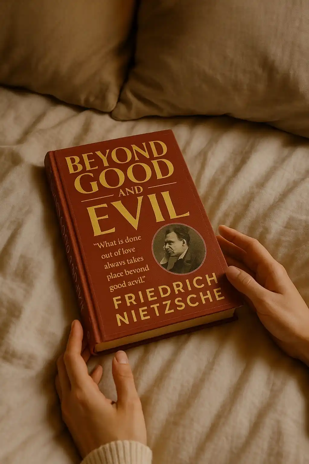 Beyond Good and Evil by Friedrich Nietzsche Book Review by Som Dutt from https://dionysusreviews.com AI Image