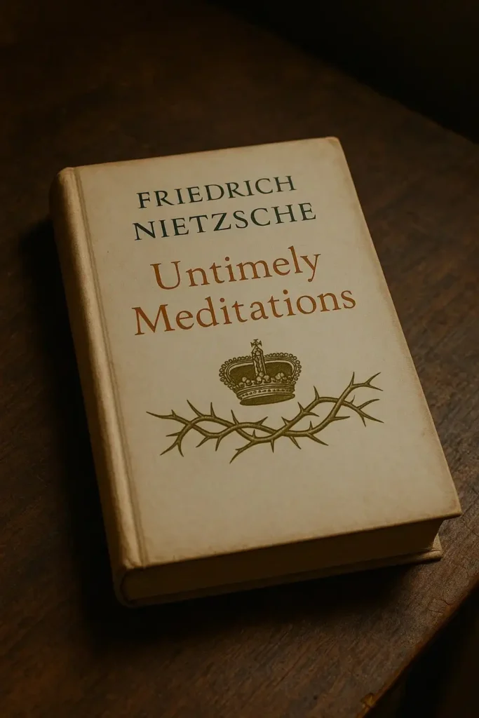 Untimely Meditations by Friedrich Nietzsche Book Review by Som Dutt from https://dionysusreviews.com AI Image