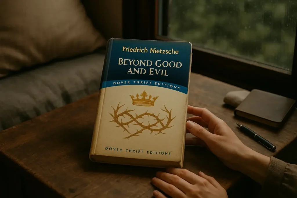 Beyond Good and Evil by Friedrich Nietzsche Book Review by Som Dutt from https://dionysusreviews.com AI Image
