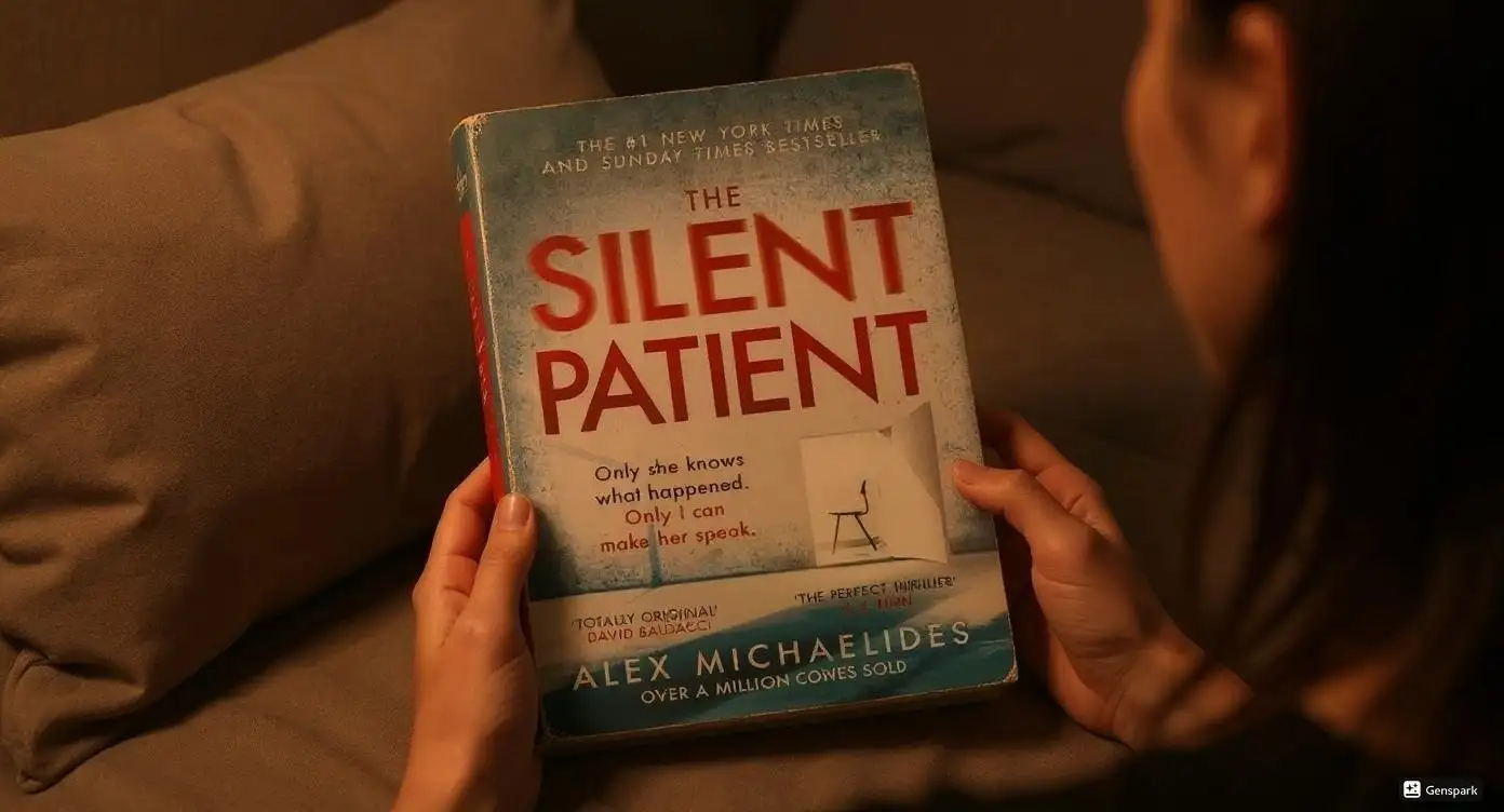 The Silent Patient by Alex Michaelides Book Review by Som Dutt from https://dionysusreviews.com AI Image