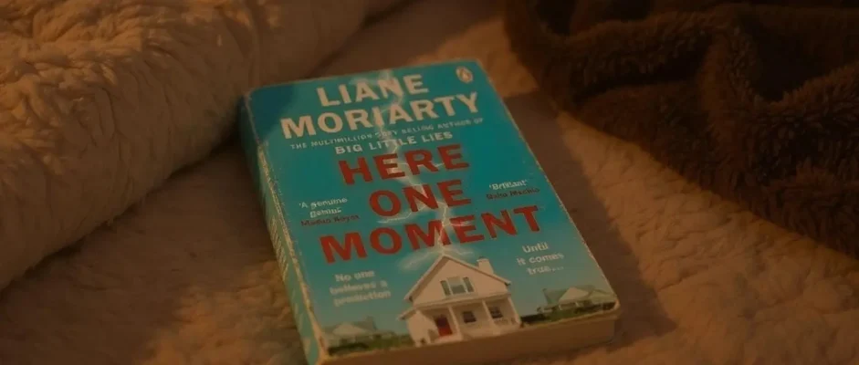 Here One Moment by Liane Moriarty Book Review by Som Dutt from https://dionysusreviews.com AI Image
